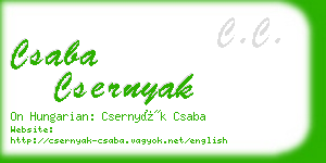 csaba csernyak business card